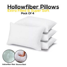 CHILIMILII Pillows Hotel Quality Bounce Back Hollowfiber Filled Anti-Allergic Pack Of 4 - thumbnail 1
