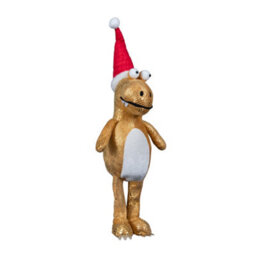 Samuel Alexander 45Cm Gold Plush Tyrone-Rex Dino Standing Christmas Decoration With Santa Hat - thumbnail 7