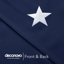 Deconovo Blackout Curtains, Eyelet Silver Star Foil Printed Room Darkening Curtains For Nursery, W46 X L84 Inch, Navy Blue, 1 Pair - thumbnail 8