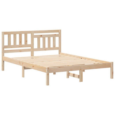 Berkfield Modern With Headboard Brown 120 X 200 Cm Solid Pine Wood