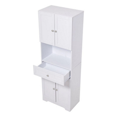 Tall Sideboard Cabinet 4 Doors 1 Drawer Kitchen Tall Storage - image 1