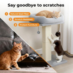 Skylos 71Cm Cat Tree Cat Scratching Post Climbing Tower With Kitten Bed Toy - thumbnail 7