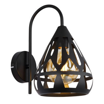 Luminosa Lighting Luminosa Hassan Dome Wall Lamp Matt Black 1X E27 - image 1