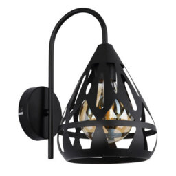 Luminosa Lighting Luminosa Hassan Dome Wall Lamp Matt Black 1X E27 - thumbnail 2