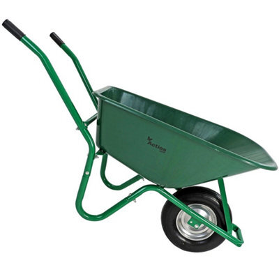 Large 85L Wheelbarrow Plastic Home Garden Stable Building Pneumatic - image 1