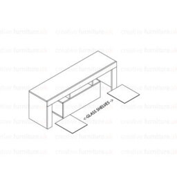 Tv Unit 130Cm Sideboard Cabinet Cupboard Tv Stand Living Room High Gloss Doors - White & Grey - thumbnail 5