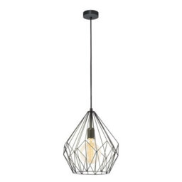 Stylish Black Wire Cage Hanging Pendant Light For Hallways - thumbnail 1