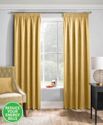 Enhanced Living Matrix Ochre 46 X 72 Inch (117X183Cm) Tape Top Thermal Noise Reducing Dim Out Curtains (Pair)