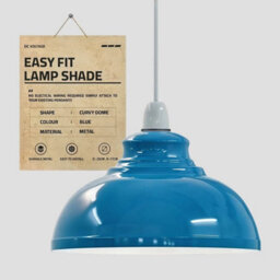 Blue Lamp Shade 29Cm Easy Fit Ceiling Light Shade, Modern Metal Replacement Lampshade For Pendant Wall Lamps, E27