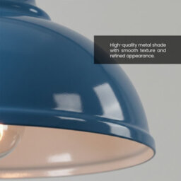 Blue Lamp Shade 29Cm Easy Fit Ceiling Light Shade, Modern Metal Replacement Lampshade For Pendant Wall Lamps, E27 - thumbnail 7