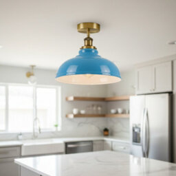 Blue Lamp Shade 29Cm Easy Fit Ceiling Light Shade, Modern Metal Replacement Lampshade For Pendant Wall Lamps, E27 - thumbnail 8