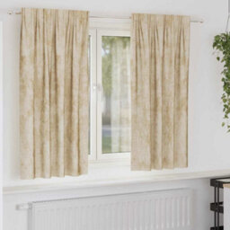 Berkfield Curtain With Curtains 2 Pcs Cream 175 X 140 Cm Velvet - thumbnail 1