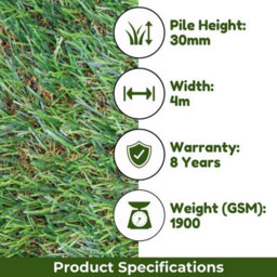 "Forest 30mm Outdoor Artificial Grass, Pet-Friendly Artificial Grass,fake Grass For Lawn-3M(9'9"") X 4M(13'1"")-12M²" - thumbnail 4