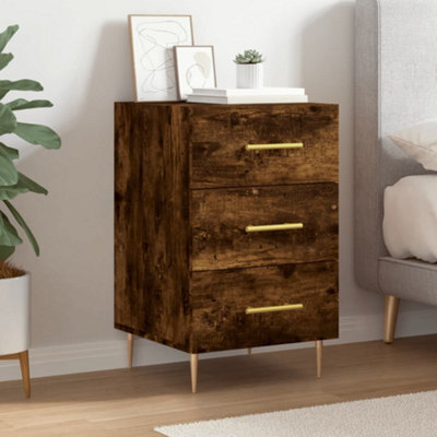 Berkfield Bedside Cabinet Smoked Oak 40X40X66 Cm Engineered Wood - image 1