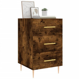 Berkfield Bedside Cabinet Smoked Oak 40X40X66 Cm Engineered Wood - thumbnail 3