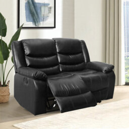 Furniture in Fashion Sorreno Bonded Leather Recliner 2 Seater Sofa In Black - thumbnail 2