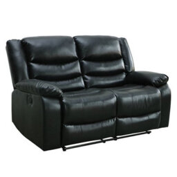 Furniture in Fashion Sorreno Bonded Leather Recliner 2 Seater Sofa In Black - thumbnail 4