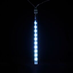 200 Ice White Snowfall Led Icicle Lights With Timer Clear Cable - thumbnail 2