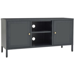 Berkfield Classic Tv Cabinet Anthracite 105X35X52 Cm Steel And Glass