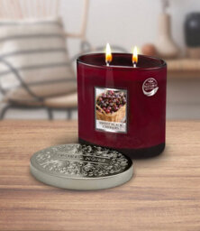 Heart and Home Heart & Home Sweet Black Cherries  Twin Wick Ellipse Soy Candle - 40 Hours Burn - thumbnail 2