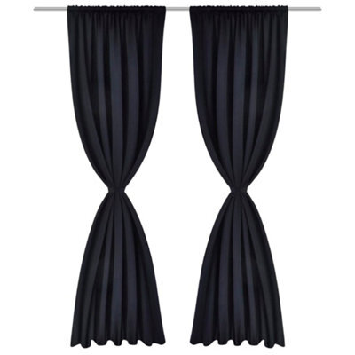 Berkfield Elegant2 Pcs Black Slot-Headed Blackout Curtains 135 X 245 Cm - image 1