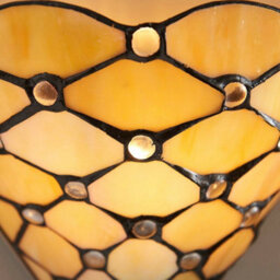 Tiffany Glass Geometric Wall Light - Matt Black Steel - 40W E14 Golf Bulb Needed - thumbnail 2