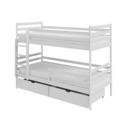 Arte Gusto White Matt Wooden Bunk Bed 90 X 200Cm - With 2 Foam Mattresses - thumbnail 5