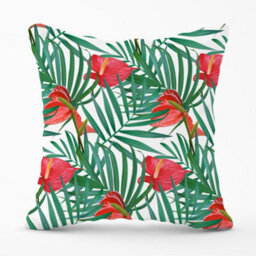 Warren Reed Designer Tropical Flowers And Palm Leaves Cushions 60Cm X 60Cm - thumbnail 1