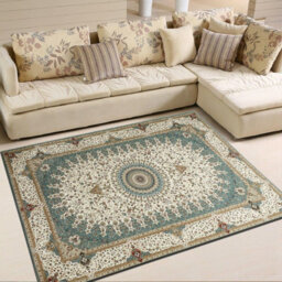 Ameha Non Slip Cashmere Rugs Soft Luxury Modern Area Rug Living Room Modern Dinning Room Geometric Willow Teal Carpets - thumbnail 6