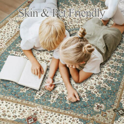 Ameha Non Slip Cashmere Rugs Soft Luxury Modern Area Rug Living Room Modern Dinning Room Geometric Willow Teal Carpets - thumbnail 4