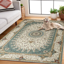 Ameha Non Slip Cashmere Rugs Soft Luxury Modern Area Rug Living Room Modern Dinning Room Geometric Willow Teal Carpets - thumbnail 5