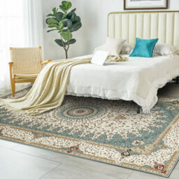 Ameha Non Slip Cashmere Rugs Soft Luxury Modern Area Rug Living Room Modern Dinning Room Geometric Willow Teal Carpets - thumbnail 8