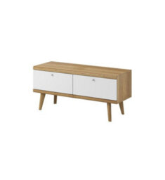 Arte Elegant Primo Tv Cabinet H500mm W1070mm D400mm In White And Oak Riviera - Versatile Entertainment Storage - thumbnail 1