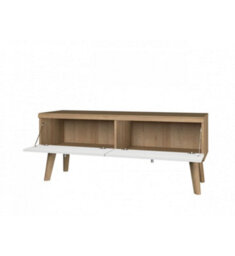 Arte Elegant Primo Tv Cabinet H500mm W1070mm D400mm In White And Oak Riviera - Versatile Entertainment Storage - thumbnail 2