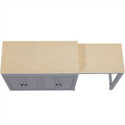 Abrihome Modern Extendable Bar Table, Extendable Dining Table With Storage, With Six Shelves, Standing Table Bistro Table, Grey - thumbnail 6
