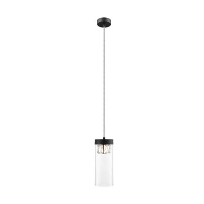 Luminosa Lighting Luminosa Gem Slim Pendant Ceiling Light, Matt Black, 1X G9