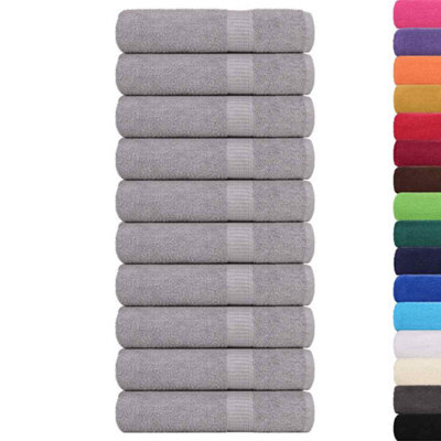 Berkfield Durable Bath Towels 10 Pcs Grey 100X150 Cm 360 Gsm 100% Cotton