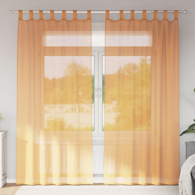 Berkfield Voile Curtains With Loops 2 Pcs Orange 140X245 Cm - image 1
