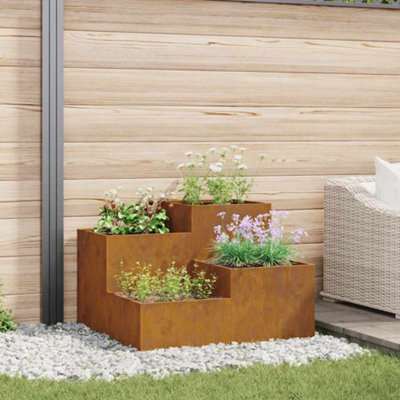 Berkfield Garden Planter Rusty 100 X 100 X 60 Cm Weathering Steel - image 1