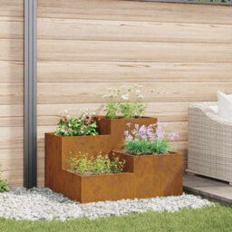Berkfield Garden Planter Rusty 100 X 100 X 60 Cm Weathering Steel - thumbnail 1