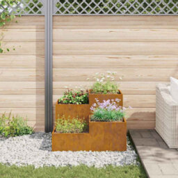 Berkfield Garden Planter Rusty 100 X 100 X 60 Cm Weathering Steel - thumbnail 4