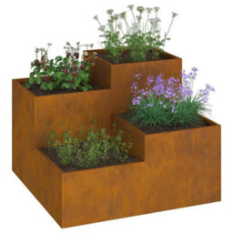 Berkfield Garden Planter Rusty 100 X 100 X 60 Cm Weathering Steel - thumbnail 3