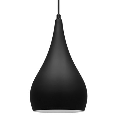 Long Life Lamps Company Modern Teardrop Pendant Ceiling Light Black Shade Hanging Lamp M0141 - image 1