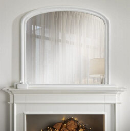 The Online Mirror Shop Overmantle Mirror Osborne Arched Shape With White Frame H 94Cm X W 119Cm X D 4Cm For Hanging Above The Fireplace, Dressing Table - thumbnail 2