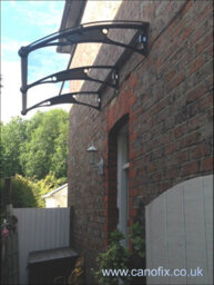 Canofix UK Canofix Door Canopy Pc 3500 Width X 1000 Projection (Black Bracket - Clear Sheet) - thumbnail 2