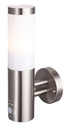 Hollis Fixed Matt Stainless Steel Pir Motion Sensor Outdoor Contemporary Wall Light 15W - thumbnail 1