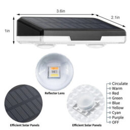 8Pcs Solar Fence Wall Lights Outdoor Garden Patio Backyard Pathway Decking Lamp - thumbnail 2