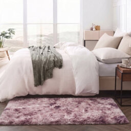 Oxford Homeware Shaggy Rug Anti-Slip Washable Soft Fluffy Living Room And Bedroom Rug (Mottled Pink, 50X80Cm) - thumbnail 6