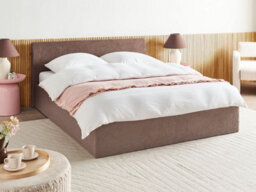 Beliani Ottoman Bed Boucle Orbey 180 X 200 Cm (Eu Super King) Brown - thumbnail 2