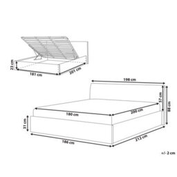 Beliani Ottoman Bed Boucle Orbey 180 X 200 Cm (Eu Super King) Brown - thumbnail 3
